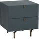 Celine 20.5 X 19.75 inch Teal Night Stand, Small